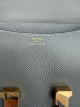 Hermes Mini Constance 18 Cross Body Gris Meyer Epsom Leather With Gold Hardware