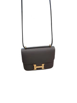 Hermes Mini Constance 18 Cross Body Gris Meyer Epsom Leather With Gold Hardware