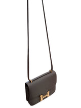 Hermes Mini Constance 18 Cross Body Gris Meyer Epsom Leather With Gold Hardware