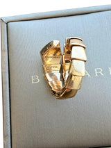 Bulgari Serpenti Viper One-Coil Ring With Pave Diamonds On Head 18K Rose Gold