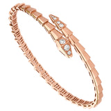 Bulgari Serpenti Viper One-Coil Bracelet With Pave Diamonds 18K Rose Gold