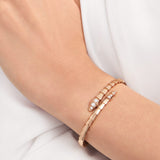 Bulgari Serpenti Viper One-Coil Bracelet With Pave Diamonds 18K Rose Gold