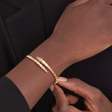 Bulgari Serpenti Viper One-Coil Bracelet With Pave Diamonds 18K Rose Gold