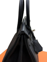 Hermes Birkin 25 Black Togo Leather With Palladium Hardware Handbag
