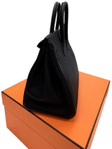 Hermes Birkin 25 Black Togo Leather With Palladium Hardware Handbag