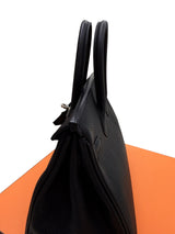 Hermes Birkin 25 Black Togo Leather With Palladium Hardware Handbag