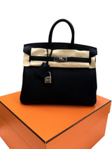 Hermes Birkin 25 Black Togo Leather With Palladium Hardware Handbag