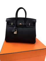 Hermes Birkin 25 Black Togo Leather With Palladium Hardware Handbag