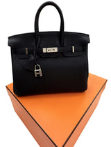 Hermes Birkin 25 Black Togo Leather With Palladium Hardware Handbag