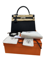 Hermès Kelly Sellier 32 Black Epsom Leather With Palladium Hardware