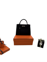 Hermès Kelly Sellier 32 Black Epsom Leather With Palladium Hardware