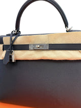 Hermès Kelly Sellier 32 Black Epsom Leather With Palladium Hardware