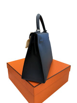 Hermès Kelly Sellier 32 Black Epsom Leather With Palladium Hardware