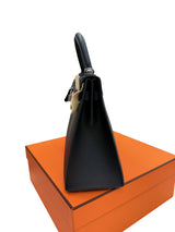 Hermès Kelly Sellier 32 Black Epsom Leather With Palladium Hardware