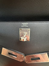Hermès Kelly Sellier 32 Black Epsom Leather With Palladium Hardware
