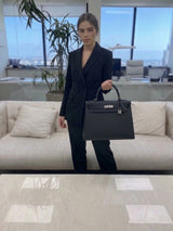 Hermès Kelly Sellier 32 Black Epsom Leather With Palladium Hardware