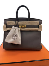 Hermès Birkin 25 Gris Meyer Togo Leather With Gold Hardware Handbag