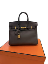 Hermès Birkin 25 Gris Meyer Togo Leather With Gold Hardware Handbag