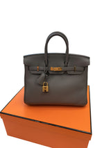 Hermès Birkin 25 Gris Meyer Togo Leather With Gold Hardware Handbag
