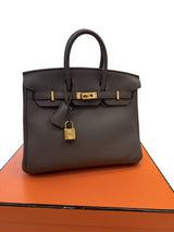 Hermès Birkin 25 Gris Meyer Togo Leather With Gold Hardware Handbag