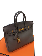 Hermès Birkin 25 Gris Meyer Togo Leather With Gold Hardware Handbag