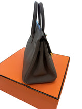 Hermès Birkin 25 Gris Meyer Togo Leather With Gold Hardware Handbag