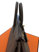 Hermès Birkin 25 Gris Meyer Togo Leather With Gold Hardware Handbag