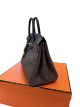 Hermès Birkin 25 Gris Meyer Togo Leather With Gold Hardware Handbag