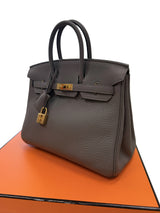 Hermès Birkin 25 Gris Meyer Togo Leather With Gold Hardware Handbag