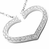 Cartier Round Brilliant Diamond Large C Heart Pendant Necklace 18k White Gold