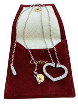 Cartier Round Brilliant Diamond Large C Heart Pendant Necklace 18k White Gold