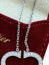 Cartier Round Brilliant Diamond Large C Heart Pendant Necklace 18k White Gold