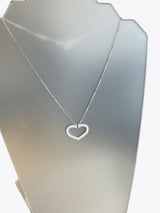 Cartier Round Brilliant Diamond Large C Heart Pendant Necklace 18k White Gold
