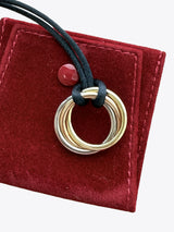 Cartier 18K Tri-Gold Round-Cut Pave Diamond Trinity Circular Pendant Necklace