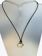 Cartier 18K Tri-Gold Round-Cut Pave Diamond Trinity Circular Pendant Necklace