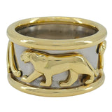 Cartier Panther Ring in 18 Karat White Yellow Gold Band