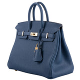 Hermès Birkin 25 Bleu De Prusse Togo Leather With Gold Hardware