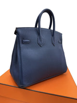 Hermès Birkin 25 Bleu De Prusse Togo Leather With Gold Hardware