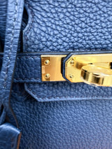 Hermès Birkin 25 Bleu De Prusse Togo Leather With Gold Hardware