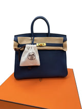 Hermès Birkin 25 Bleu De Prusse Togo Leather With Gold Hardware