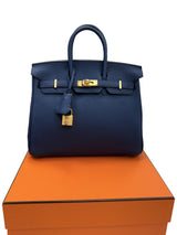 Hermès Birkin 25 Bleu De Prusse Togo Leather With Gold Hardware
