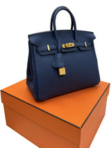 Hermès Birkin 25 Bleu De Prusse Togo Leather With Gold Hardware