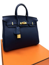 Hermès Birkin 25 Bleu De Prusse Togo Leather With Gold Hardware