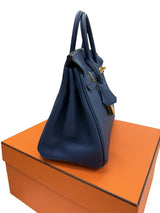 Hermès Birkin 25 Bleu De Prusse Togo Leather With Gold Hardware