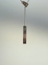 Cartier Love Y-Shape Plate Necklace 18K White Gold Pendant