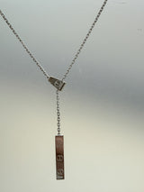 Cartier Love Y-Shape Plate Necklace 18K White Gold Pendant