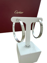 Cartier Love Hoop Earrings Large Model 18K White Gold