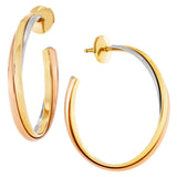 Cartier Trinity Hoop Earrings in 18k Yellow Gold White Gold & Rose Gold