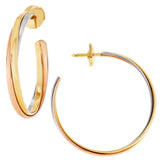 Cartier Trinity Hoop Earrings in 18k Yellow Gold White Gold & Rose Gold
