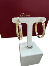 Cartier Trinity Hoop Earrings in 18k Yellow Gold White Gold & Rose Gold